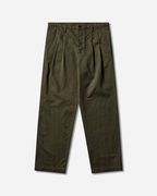 Cotton Gabardine Double Pleated Loose Chino Pants