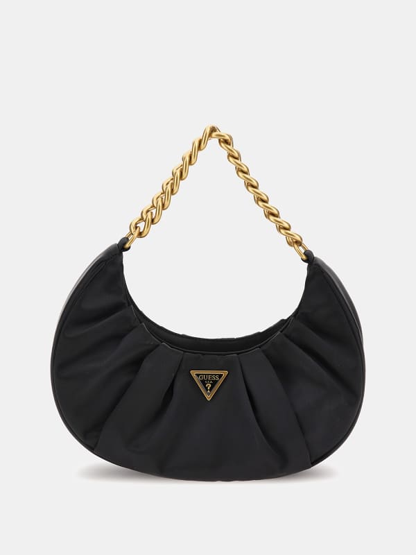 Taška cez rameno GUESS Tori Satin Shoulder Bag Čierna | HWEB6856120, 0