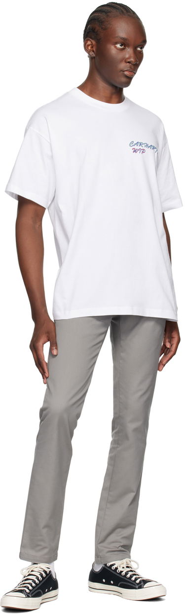Nohavice Carhartt WIP Slim Fit Cotton-Twill Trousers Šedá | I003367, 3