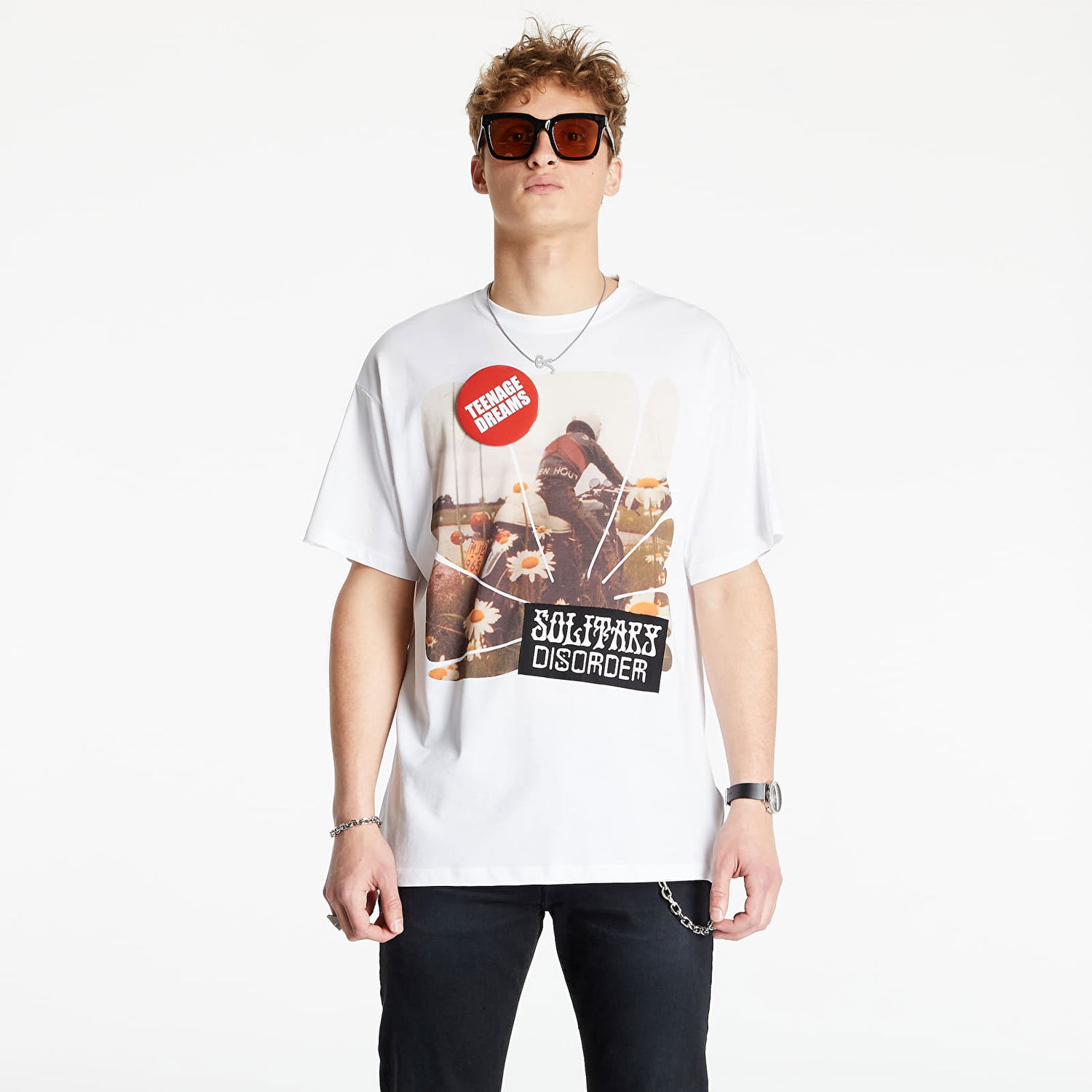Tričko RAF SIMONS Big Fit T-Shirt Solitary Disorder Biela | 211-M120-19001-0010, 0