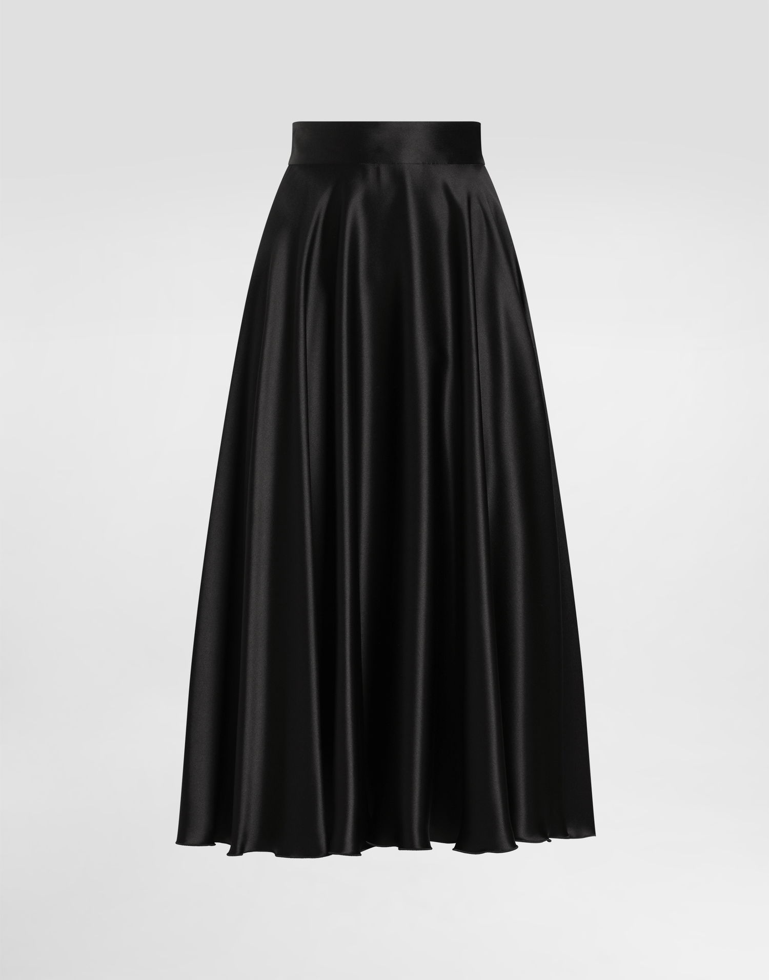 Sukňa Dolce & Gabbana Dolce & Gabbana Calf-Length Silk Satin Circle Skirt Čierna | F4CSOTFU1NUN0000, 0