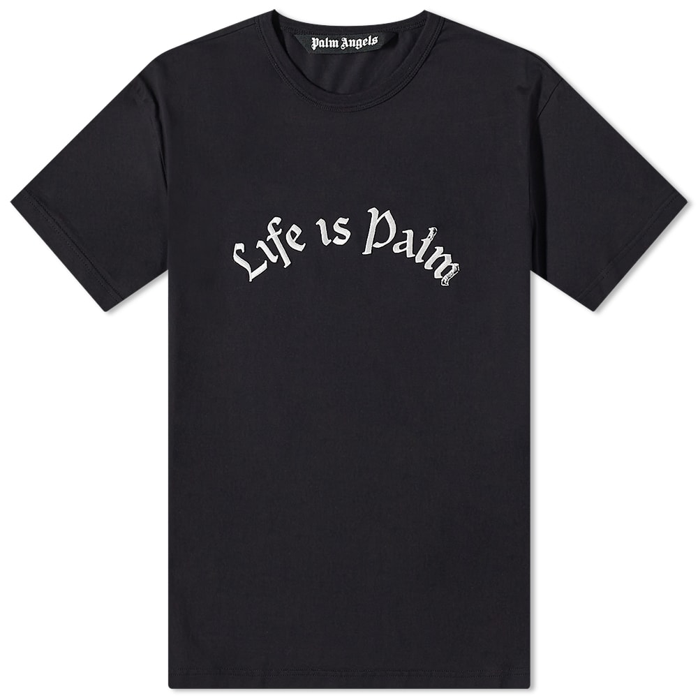 Tričko Palm Angels Life Is Palm Tee Čierna | PMAA076F22JER0011001, 0