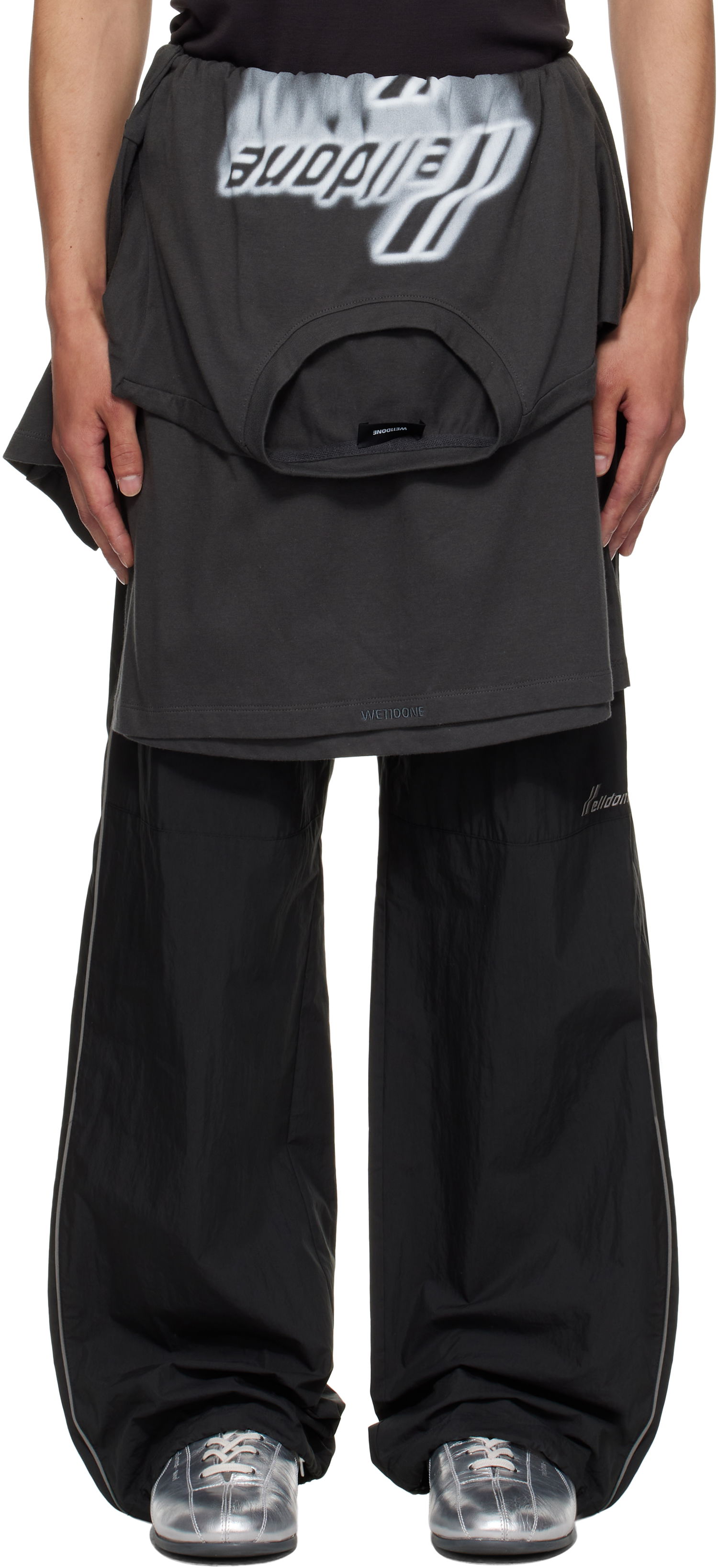 Nohavice We11done We11done Layered Track Pants Čierna | WD-PT2-25-250-U-BK, 0
