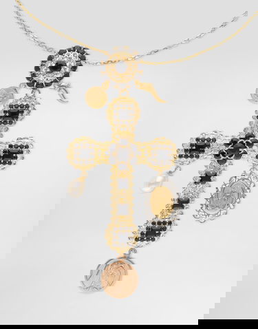 Náhrdelník Dolce & Gabbana Dolce & Gabbana Sicily 18K Gold & Black Sapphire Cross Pendant Necklace Rôznofarebný | WADC1GWSLE1ZOO00, 1