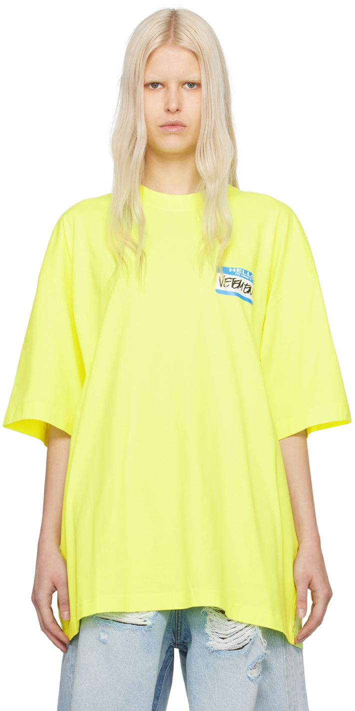 Tričko VETEMENTS 'My Name Is ' T-Shirt Žltá | UE64TR130Y, 0