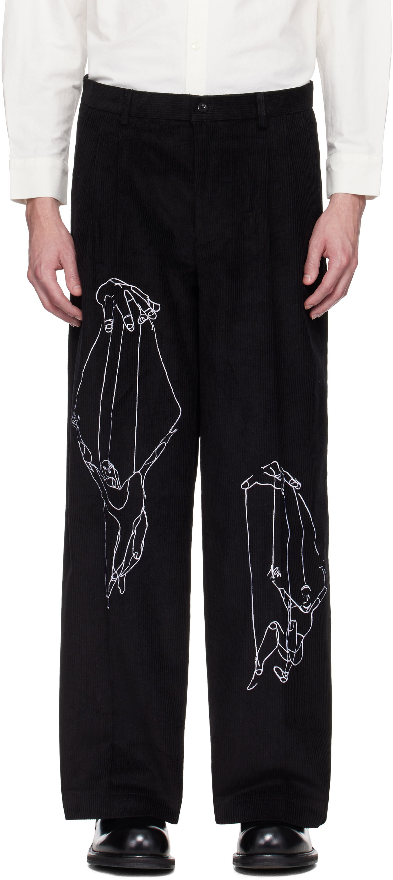 Nohavice KidSuper KidSuper String Puppets Corduroy Trousers Čierna | SS25-SUB-07, 0