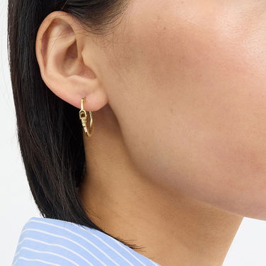 Kabelka Coach Interlock C Small Hoop Earrings Biela | 37408160GLD710, 1