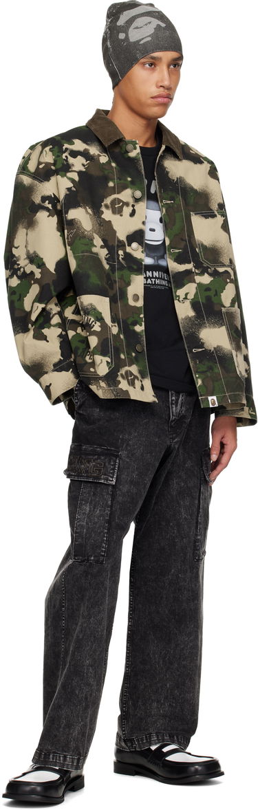 Bunda BAPE A Bathing Ape Map Camo Work Jacket Zelené | 001LJL301001M, 3