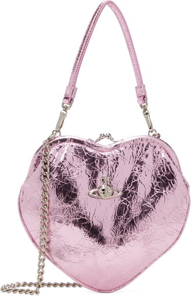 Kabelka Vivienne Westwood Belle Crinkled Metallic Heart Frame Bag with Chain Ružová | 4B01000CW-L00A7-, 0