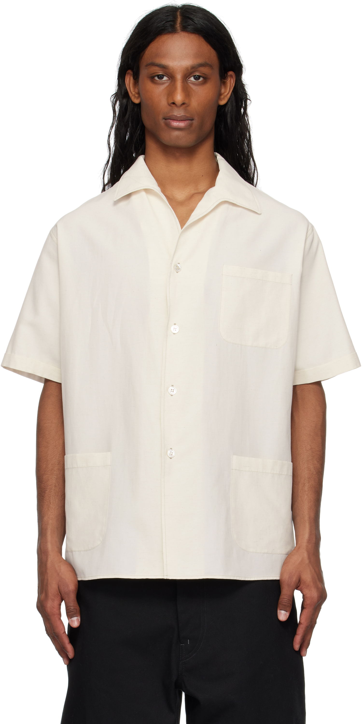 Košeľa Maison Margiela Maison Margiela Open Spread Collar Shirt Biela | S50DR0009 M35267, 0