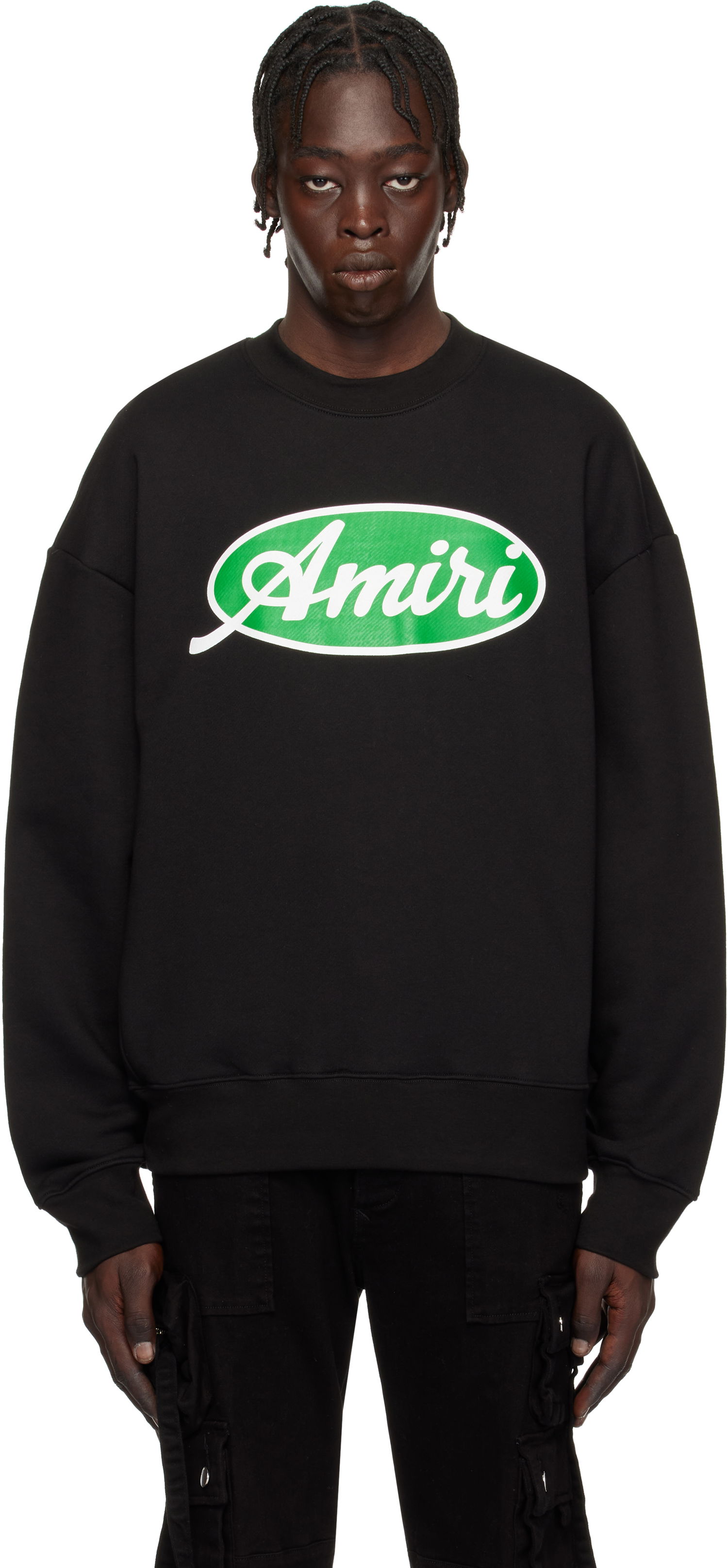 Mikina AMIRI Oval Logo Oversized Sweatshirt Čierna | AMJYCW1052, 0