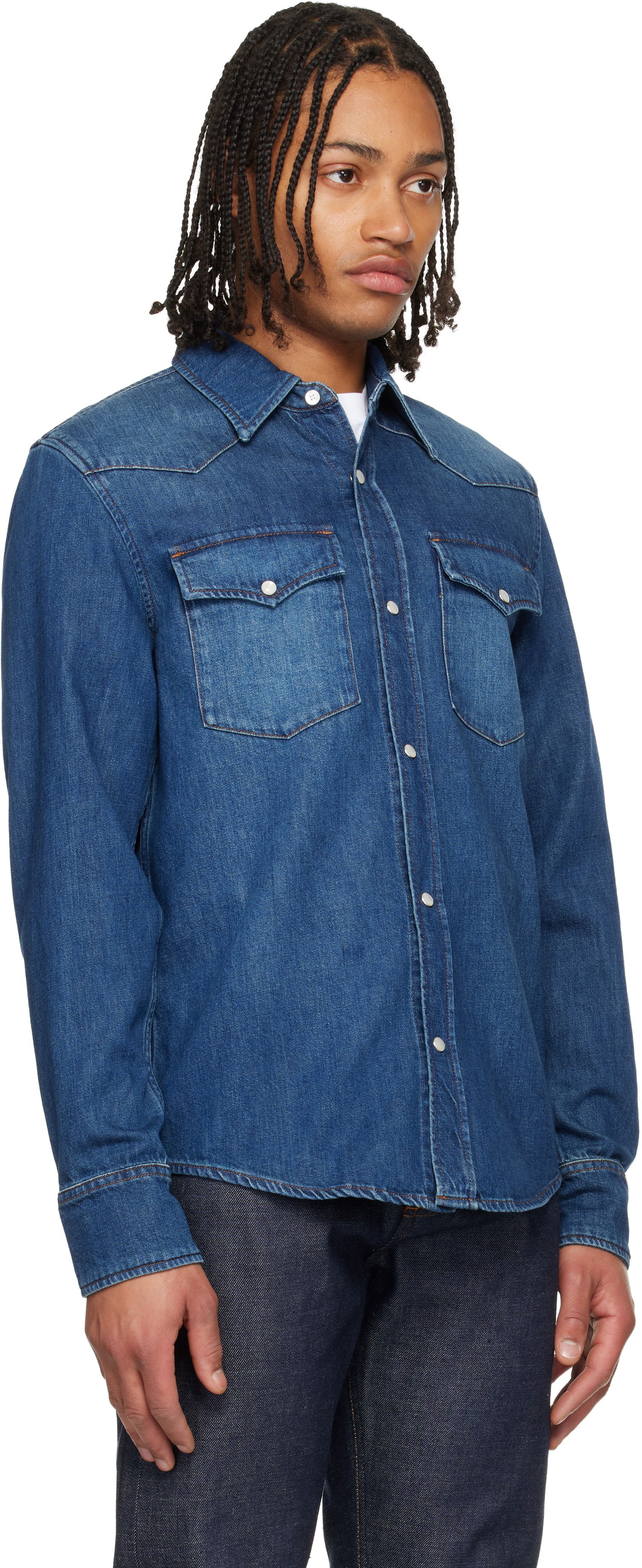 Košeľa A.P.C. Western Denim Shirt Modrá | COHME-H12632, 1
