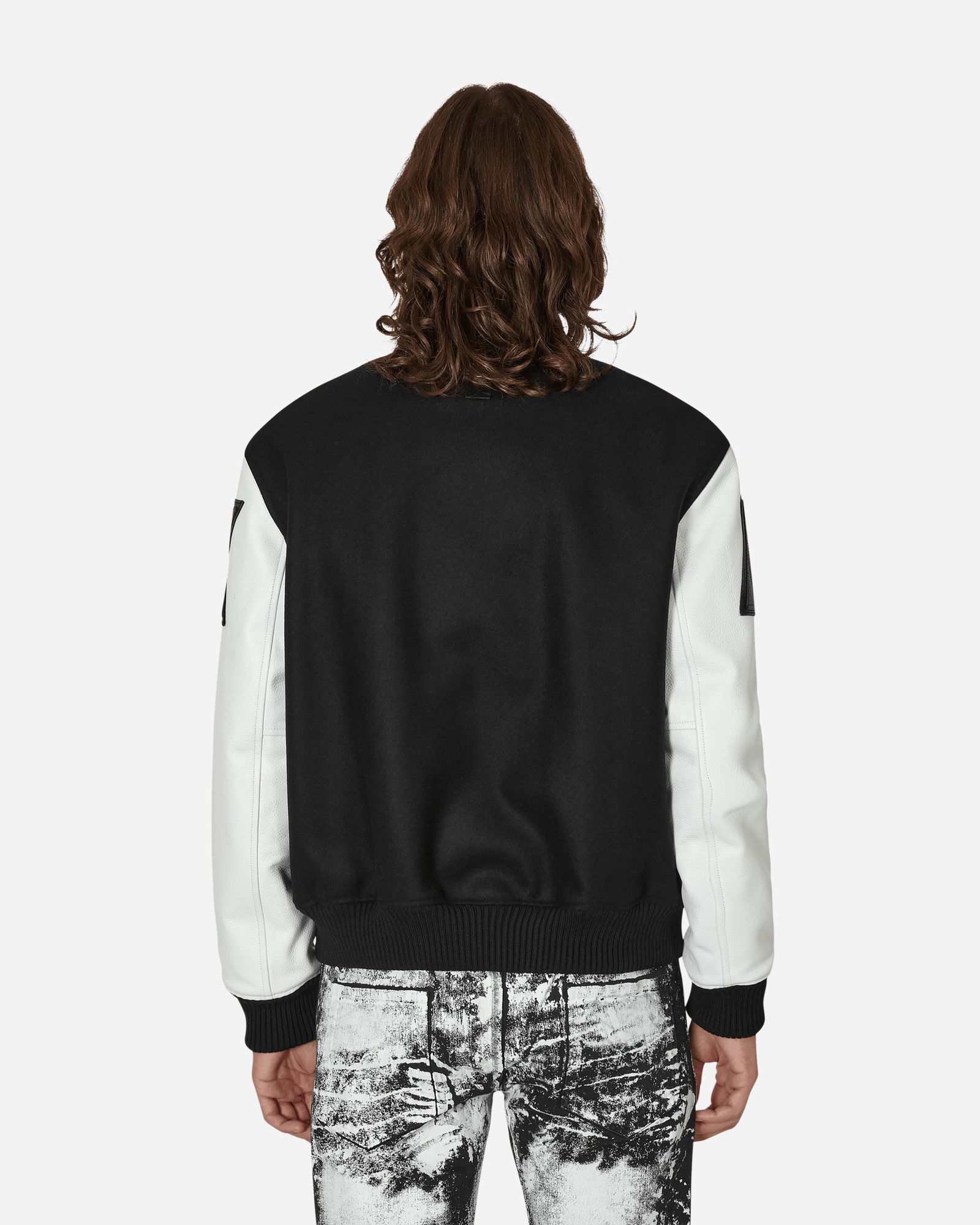 Leather Sleeve Logo Varsity Jacket