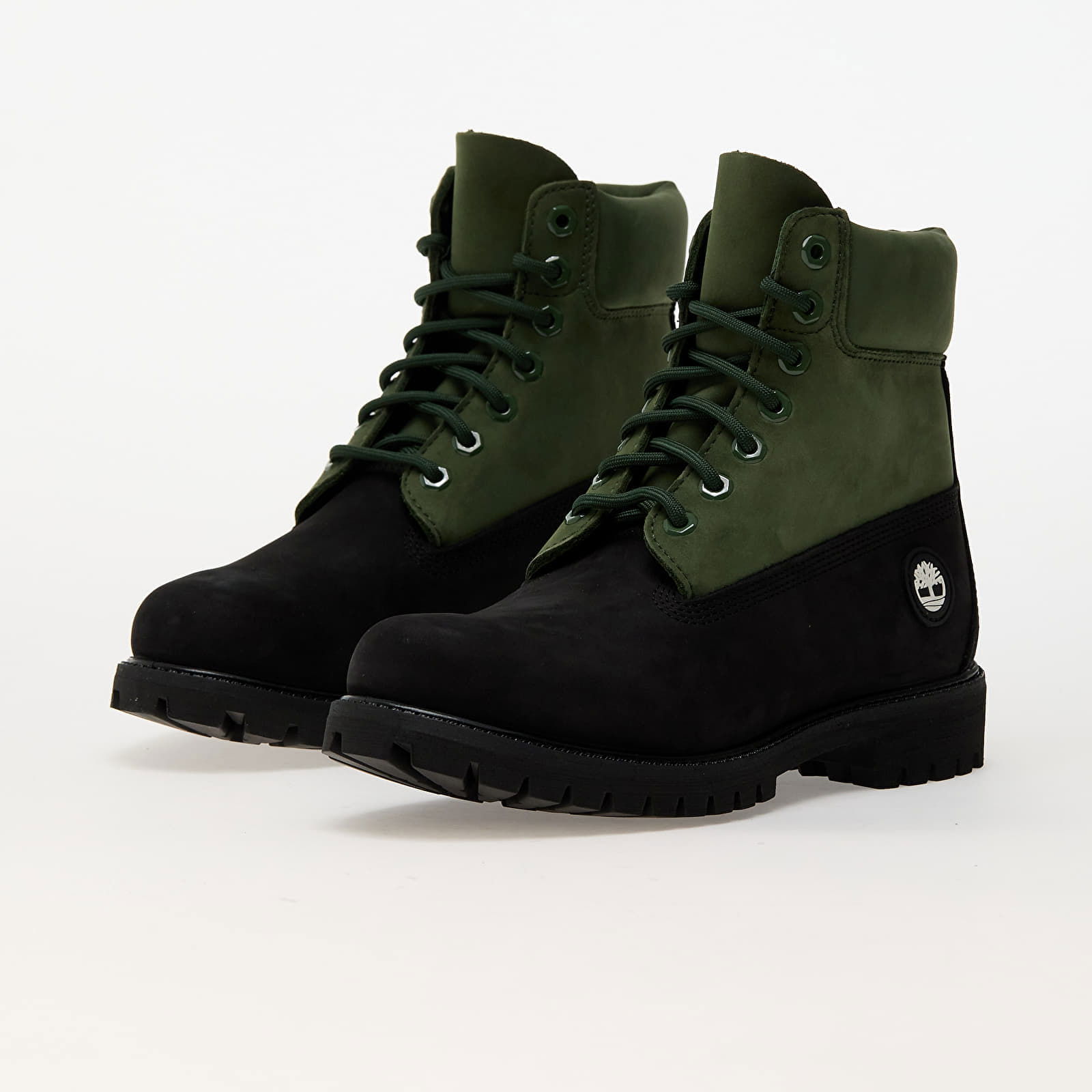 6 Inch Lace Up Waterproof Boot Black Nubuck/ Dark Green