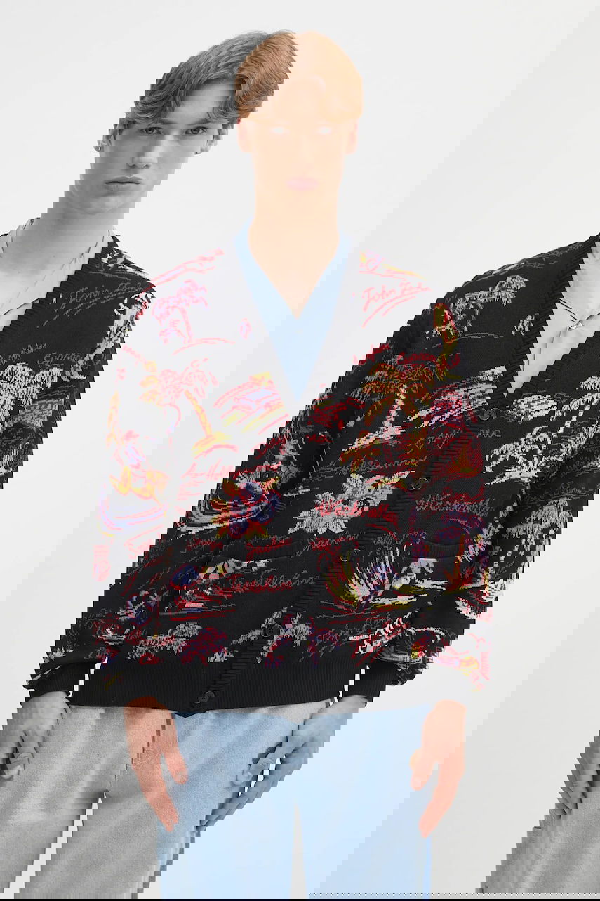 Sveter WACKO MARIA Wacko Maria Jacquard Cardigan Čierna | 25SS.WMK.KN20, 0