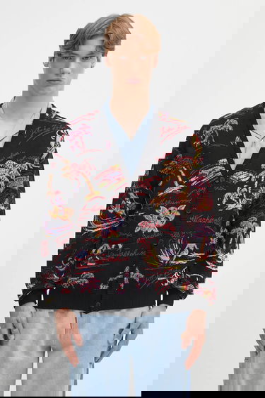 Sveter WACKO MARIA Wacko Maria Jacquard Cardigan Čierna | 25SS.WMK.KN20, 0