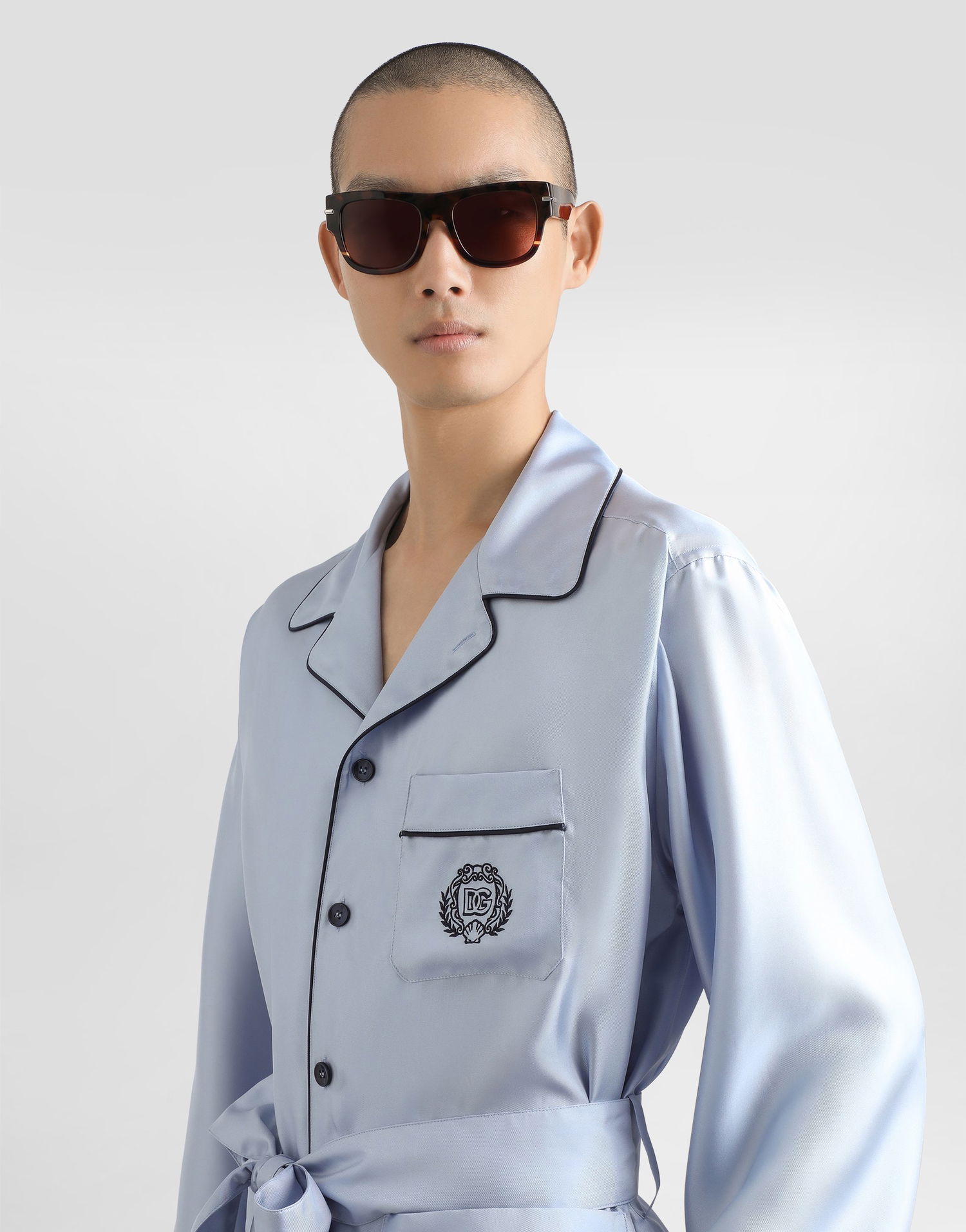 Pyžamo Dolce & Gabbana Dolce & Gabbana Silk Twill Robe Modrá | G2UZ3ZFU10SB1581, 1
