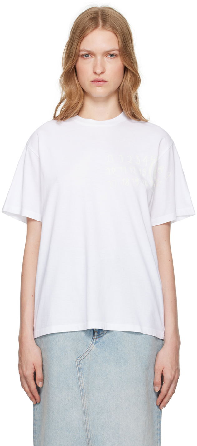 Tričko Maison Margiela Numeric Dropped-Shoulder T-shirt Biela | S62GD0192 S23588, 0
