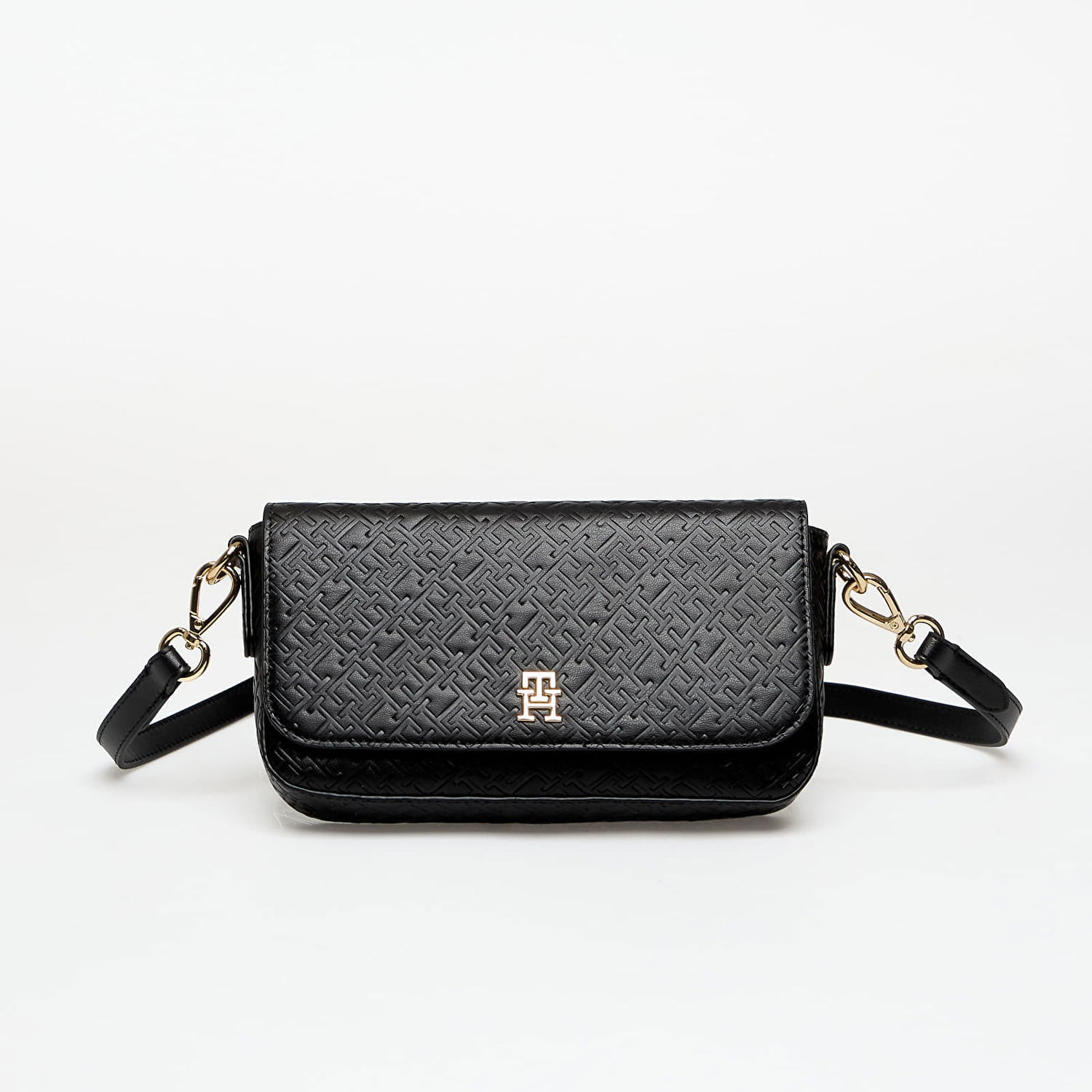 Kabelka Tommy Hilfiger Th Icon Convertible Crossover Monogrammed Flap Bag Čierna | AW0AW18002 BDS, 0