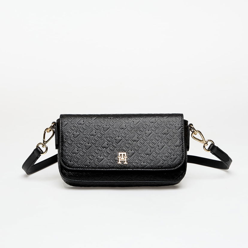 Kabelka Tommy Hilfiger Th Icon Convertible Crossover Monogrammed Flap Bag Čierna | AW0AW18002 BDS