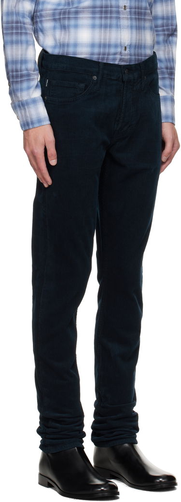 Nohavice Tom Ford TOM FORD 12 Waves Corduroy Slim Fit Stretch Trousers Navy | DPS001-DMC081, 1