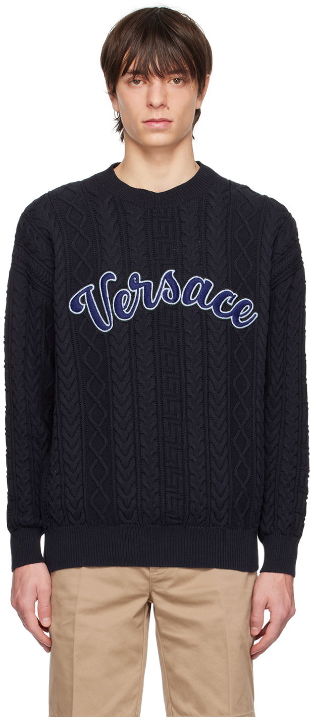 Sveter Versace Greca Varsity Navy | 1007805 1A05531, 0
