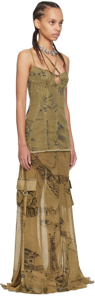 Šaty Blumarine Blumarine Layered Maxi Dress Zelené | P422A413A, 1