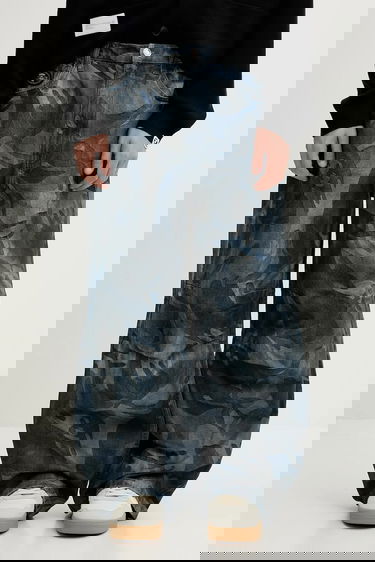Džínsy AAPE by A Bathing Ape AAPE Main Woven Camo Jeans Modrá | AAPPTMB681XAO, 0