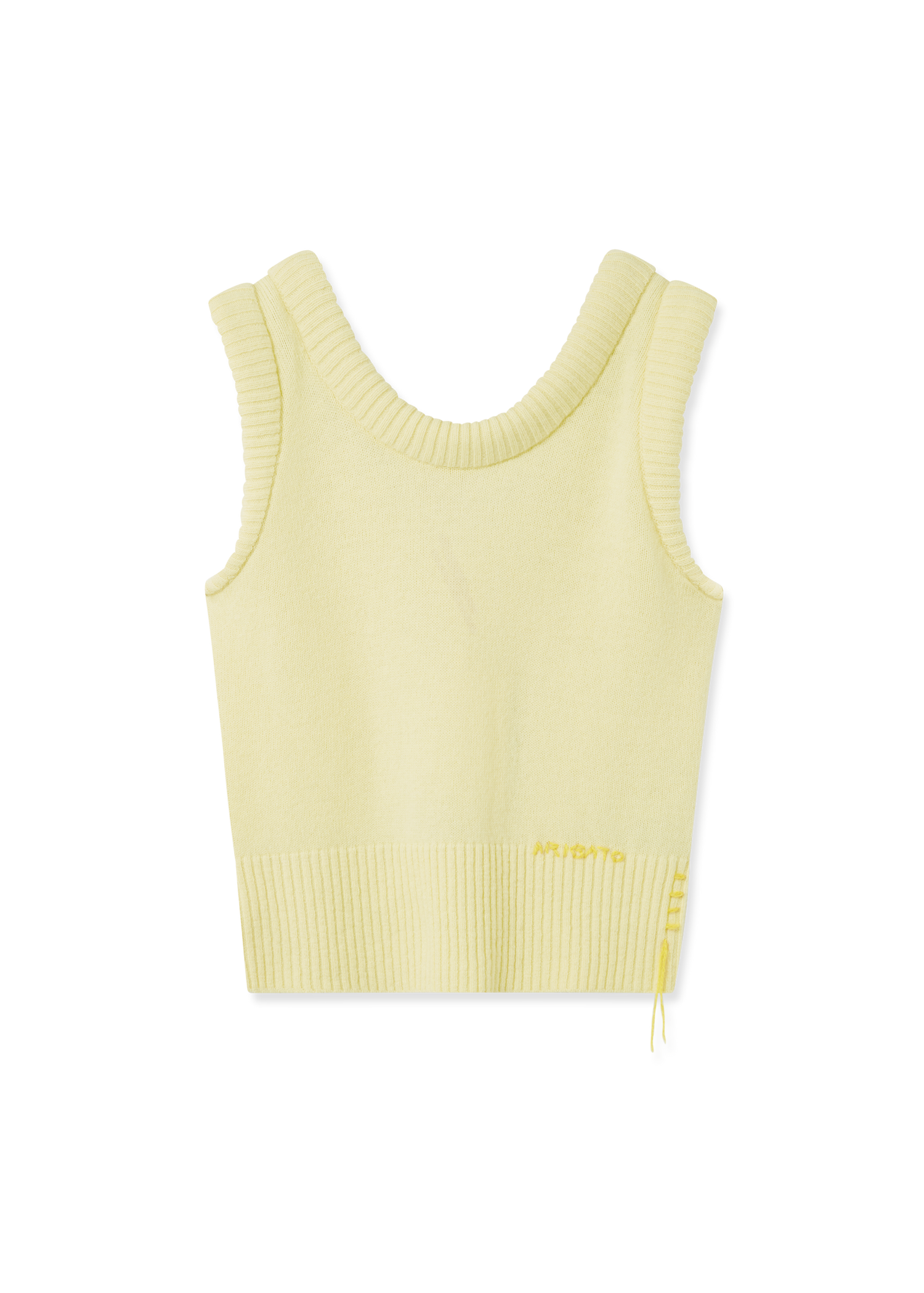 Vesta AXEL ARIGATO Marla Cropped Sleeveless Knit Vest with Side Detail Žltá | A3356003, 0