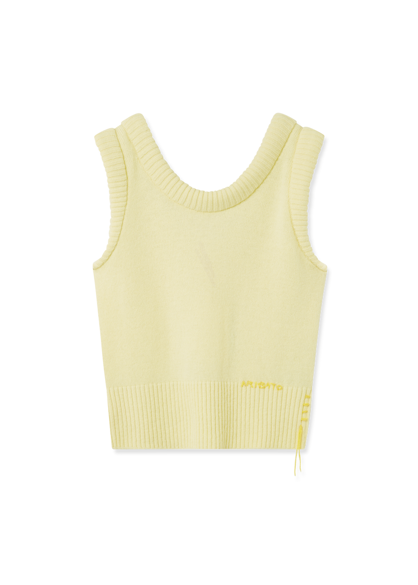 Vesta AXEL ARIGATO Marla Cropped Sleeveless Knit Vest with Side Detail Žltá | A3356003