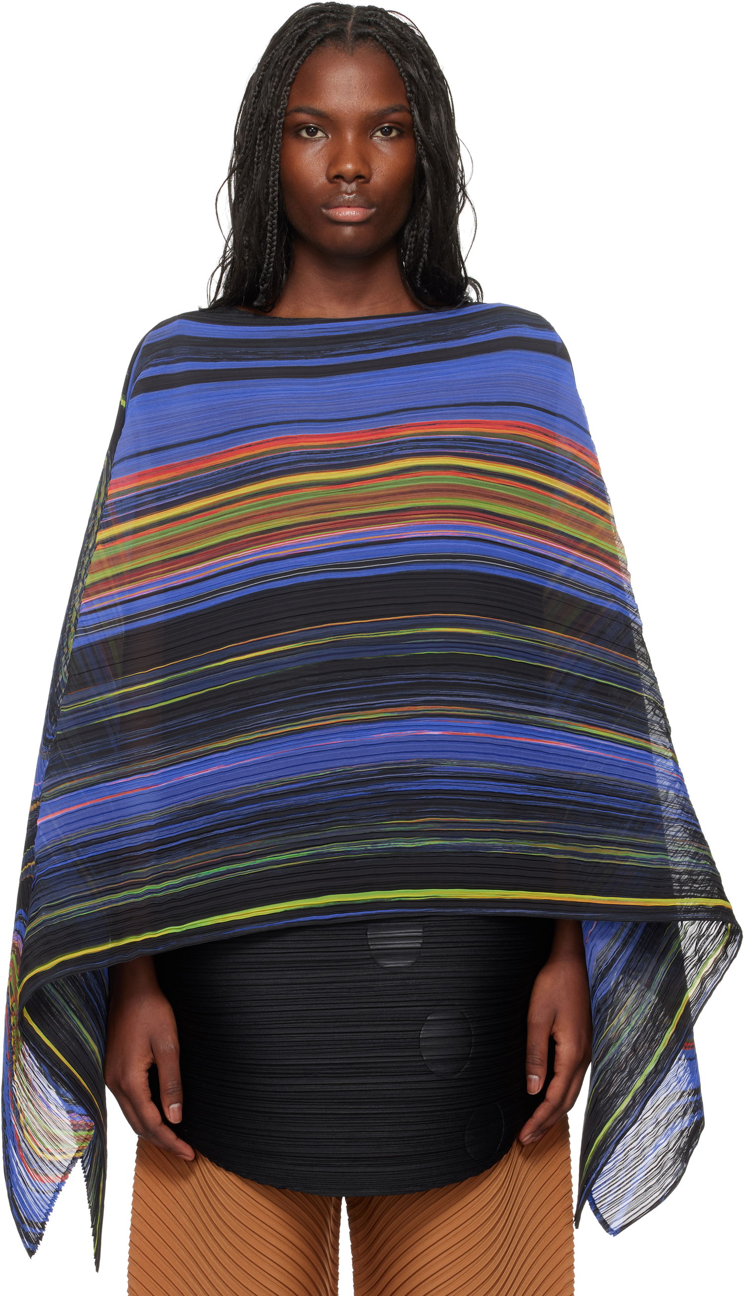 Šál Pleats Please Issey Miyake Warp Madame-T Stole Čierna | PP49AD191, 0