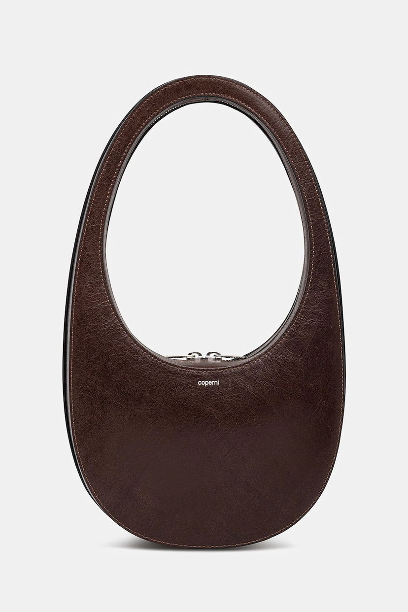 Kabelka Coperni Swipe Oval Leather Handbag Hnedá | COPBA01F6064