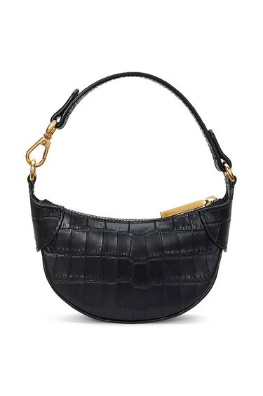Kabelka Polo by Ralph Lauren Croc-Embossed Leather Shoulder Bag Čierna | 427952660, 1