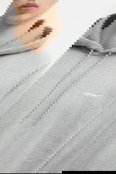 Mikina Carhartt WIP WIP Cotton Hooded Script Embroidery Sweatshirt Šedá | I035392.00DXX, 3