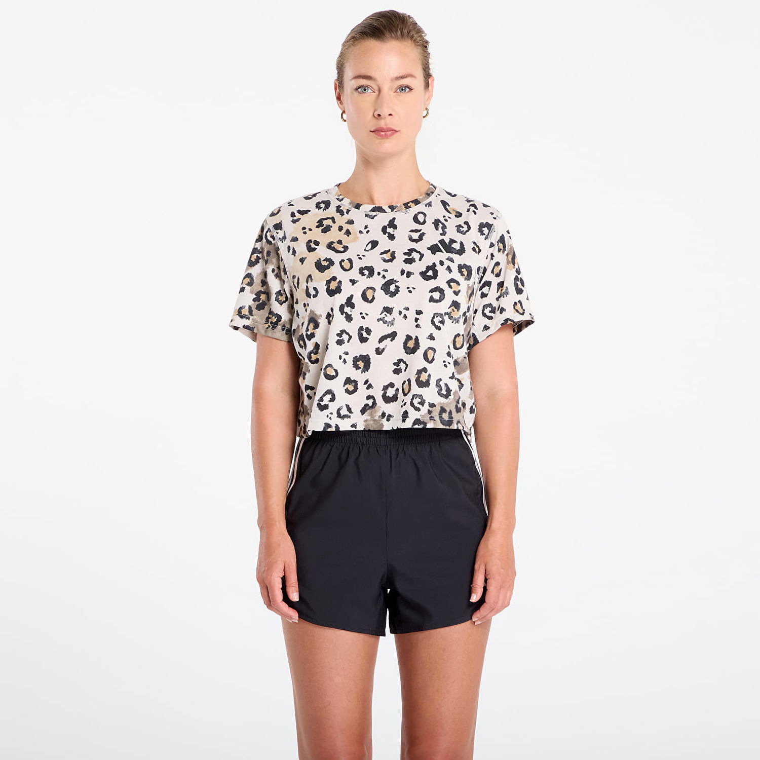 Crop Top adidas Performance Adidas Workout Essentials Printed Cropped T-Shirt Béžová | JY4604, 0