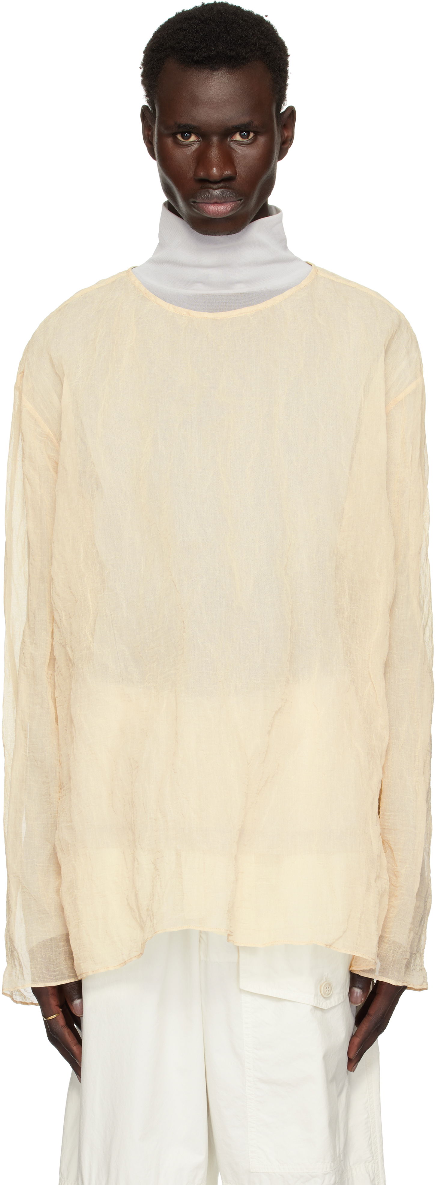 Sveter Dries Van Noten Dries Van Noten Long Sleeve Top Béžová | 251-020740-1265, 0