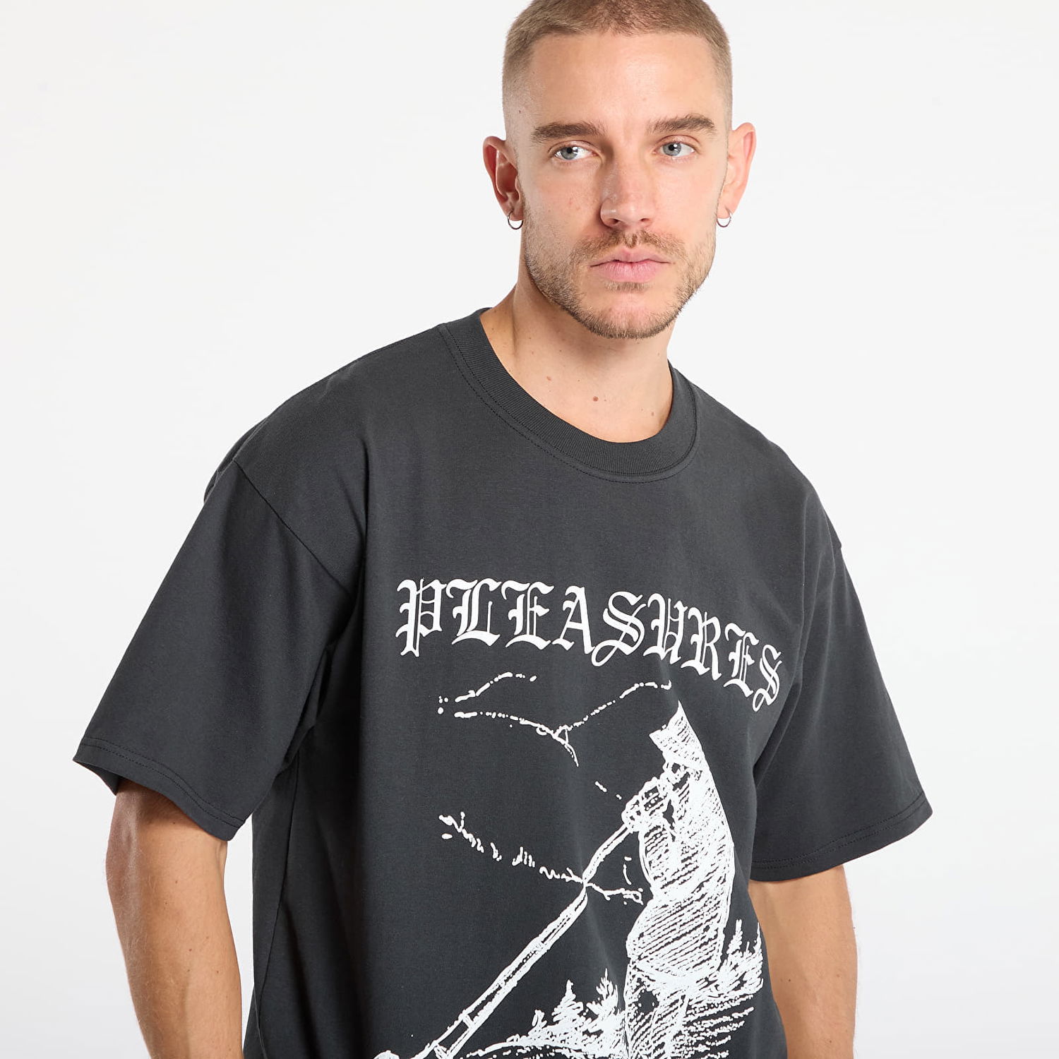 Tričko Pleasures Pipe T-Shirt XXL Šedá | P25F079-BLACK, 1