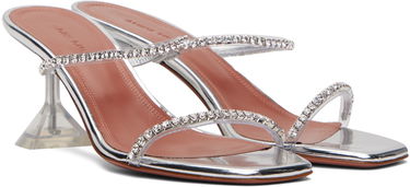 Doplnky Amina Muaddi Amina Muaddi Gilda Glass 70 Heeled Sandals Metalická | GILDA GLASS SLIPPER 70 CL PVC, 3