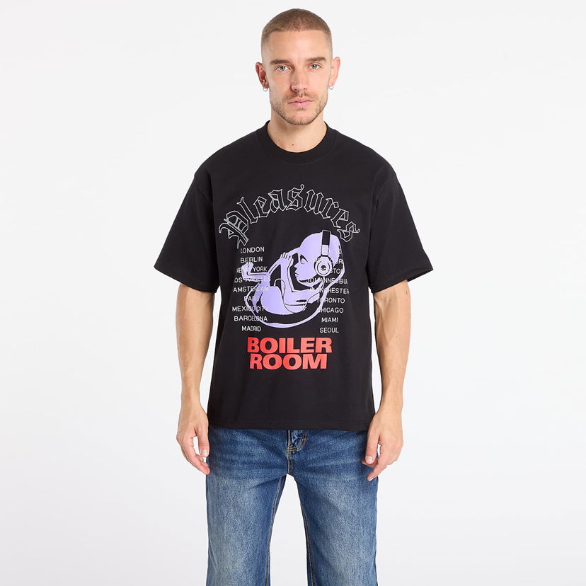 Tričko Pleasures Headphone Boiler Room T-Shirt Čierna | P25F009-BLACK