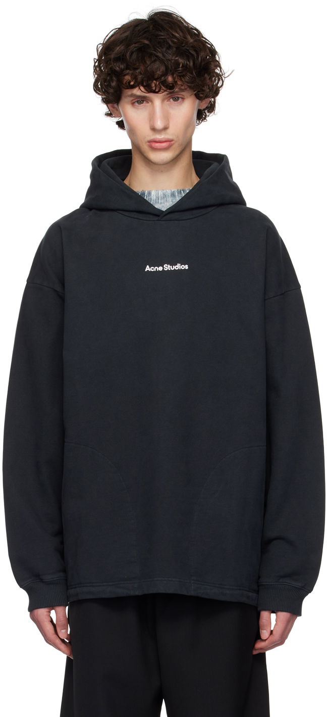 Mikina Acne Studios Black Printed Logo Hoodie Čierna | CI0170-