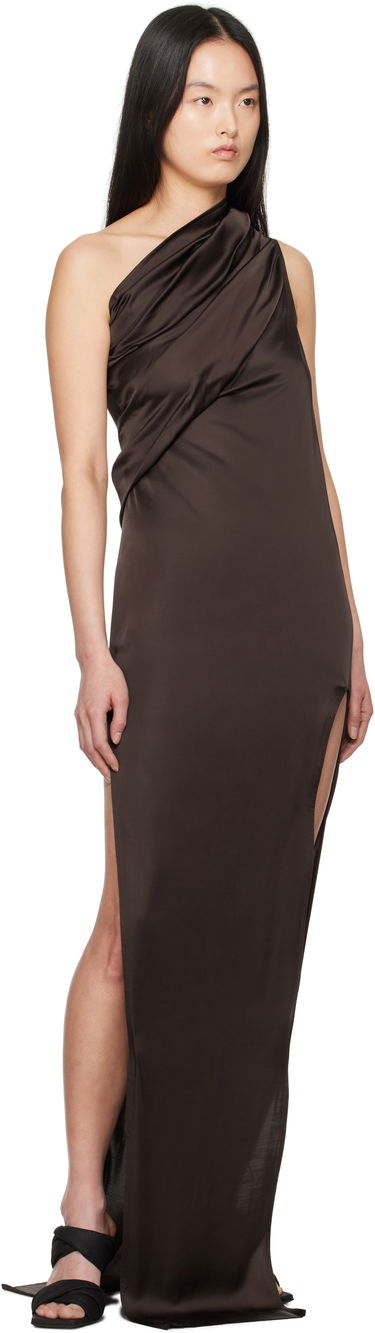 Šaty Rick Owens Rick Owens Hollywood Athena Arrowhead Maxi Dress Hnedá | RP01E7509 SCH, 3