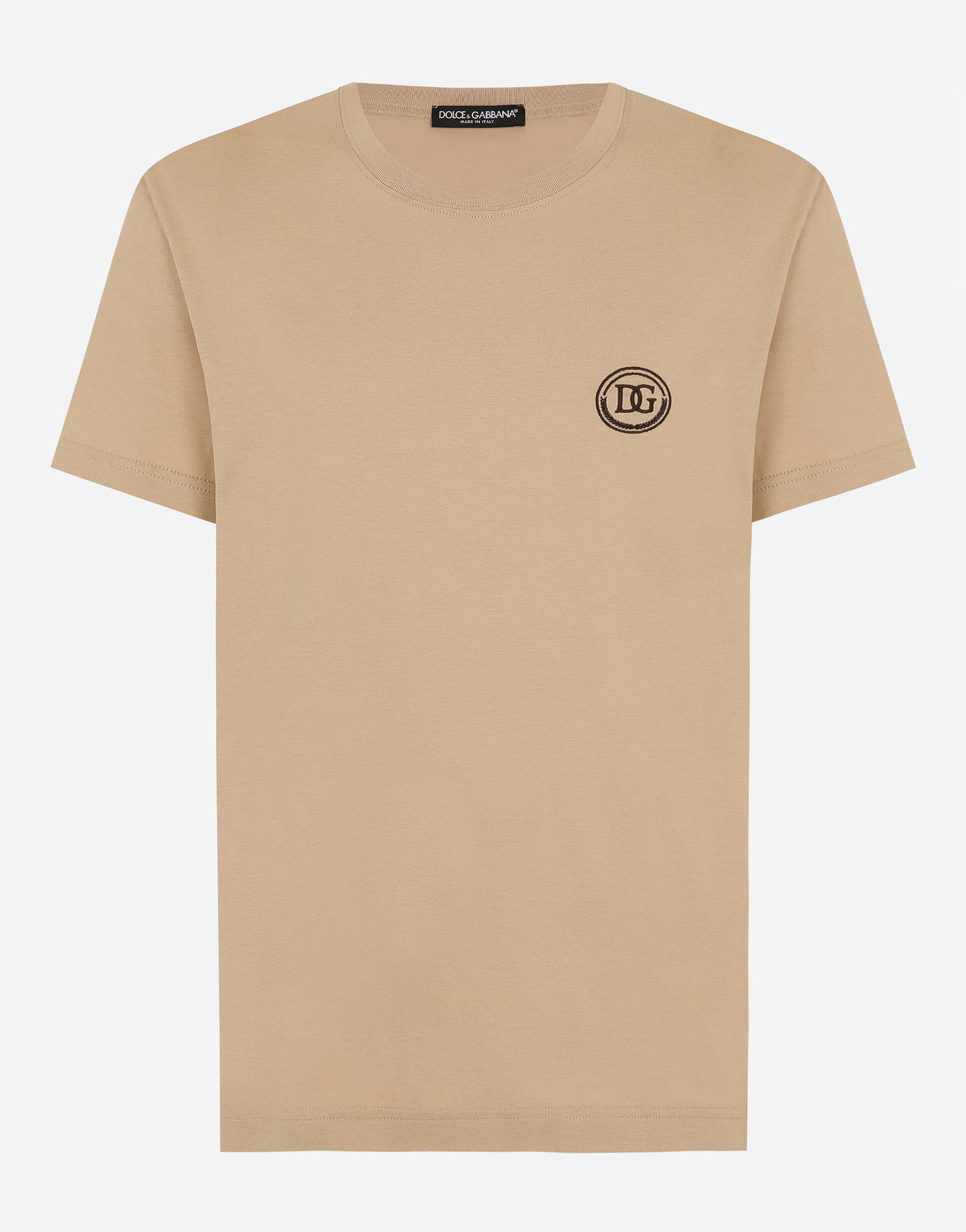 Tričko Dolce & Gabbana Short-sleeved T-shirt With Dg Embroidery Béžová | G8RN8ZG7M8XM0464, 0