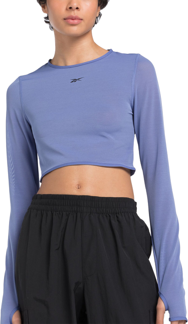 Crop Top Reebok Reebok Studio Mesh Long Sleeve Crop Top Fialová | 100076309, 4