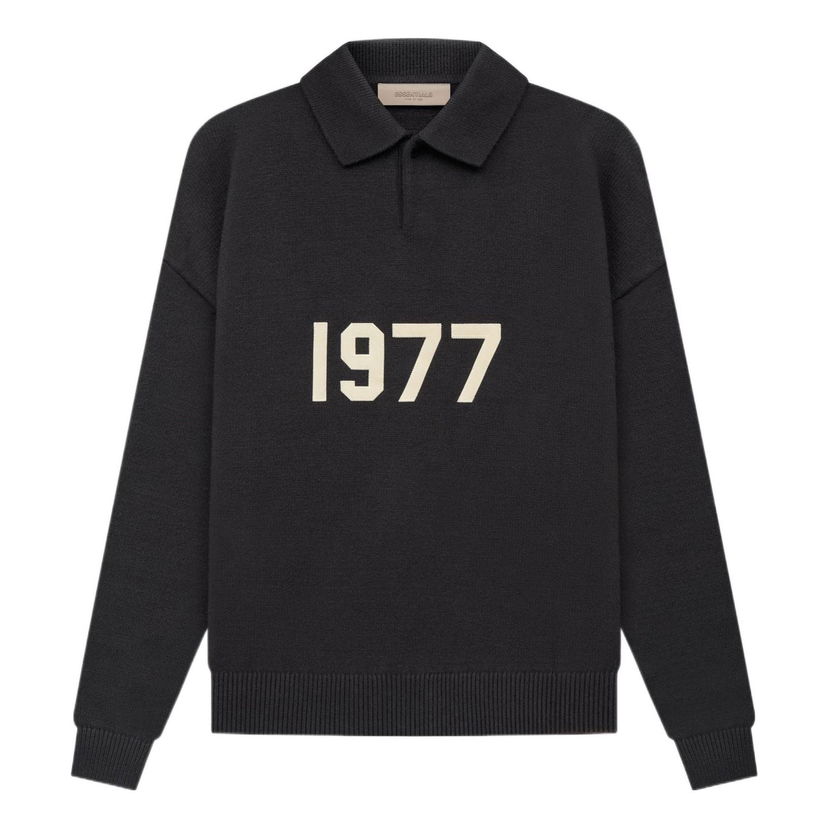 Sveter Fear of God Essentials 1977 Polo Long Sleeve Čierna | FOG-SS22-143