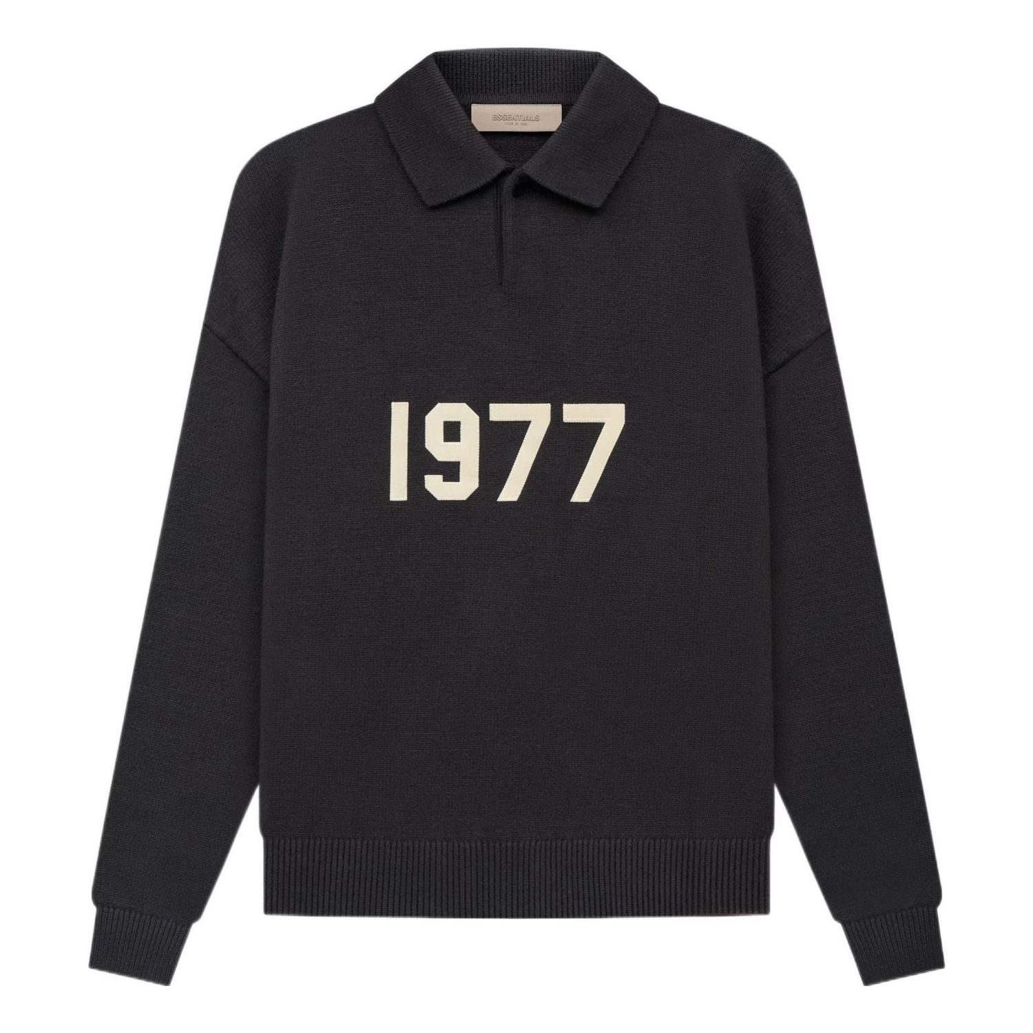 Sveter Fear of God Essentials 1977 Polo Long Sleeve Čierna | FOG-SS22-143, 0