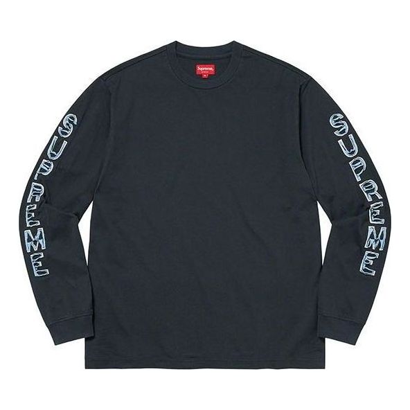 Tričko Supreme Cut Out Long Sleeve T-Shirt Navy | SUP-FW22-229