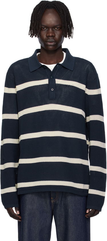 Polo tričko CALVIN KLEIN Calvin Klein Long Sleeve Striped Polo Navy | 81B388G, 0