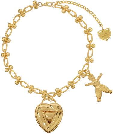 Náhrdelník Chopova Lowena Chopova Lowena Knotted Heart Pendant Necklace with Teddy Bear Charm Metalická | 6516, 0