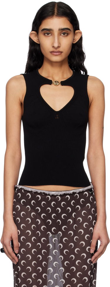Tielko Marine Serre Marine Serre Moon Jewelry Knit Open Neck Tank Top Čierna | WTK058A CKNI0514, 0