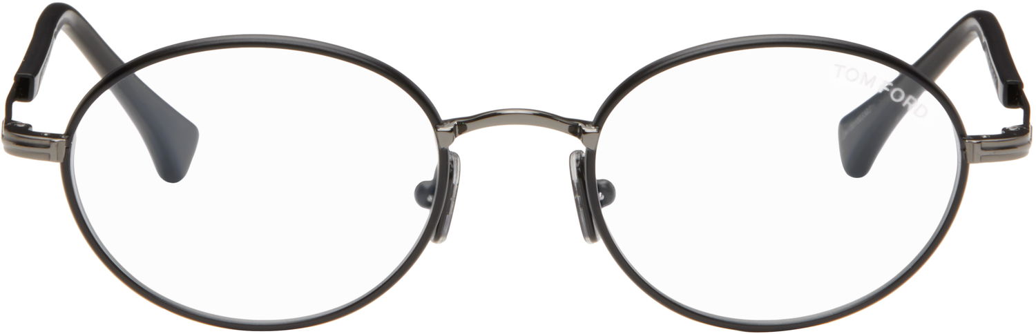 Slnečné okuliare Tom Ford Tom Ford Round Blue Block Glasses Čierna | FT5973-B_49020, 0